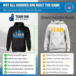 Detroit Lions NFL Adult True Fan Hooded Charcoal Sweatshirt - Charcoal