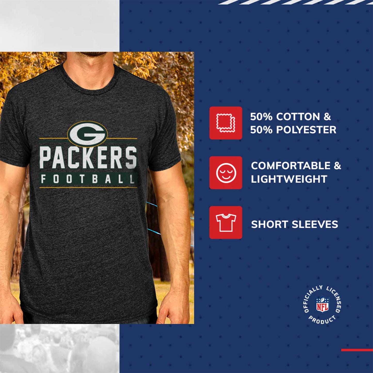 Green Bay Packers NFL Adult MVP True Fan T-Shirt - Charcoal
