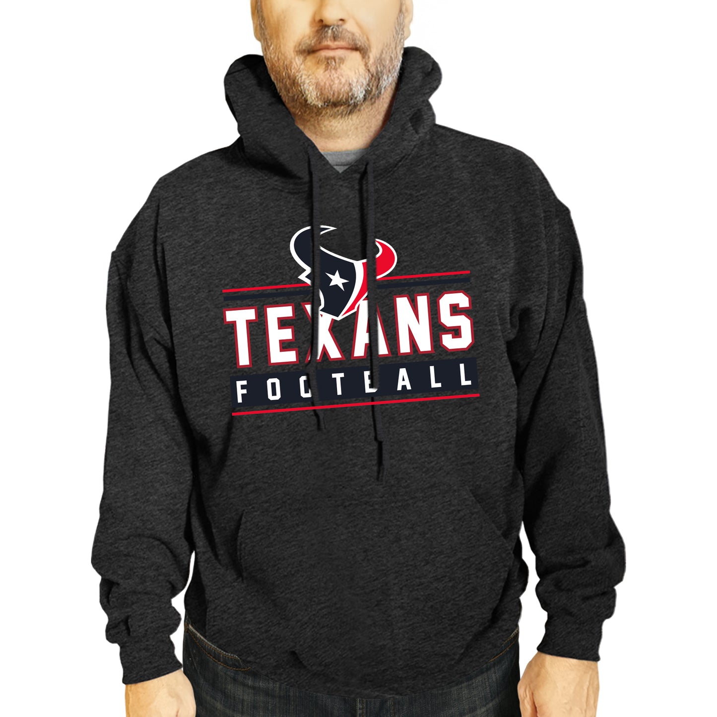Houston Texans NFL Adult True Fan Hooded Charcoal Sweatshirt - Charcoal