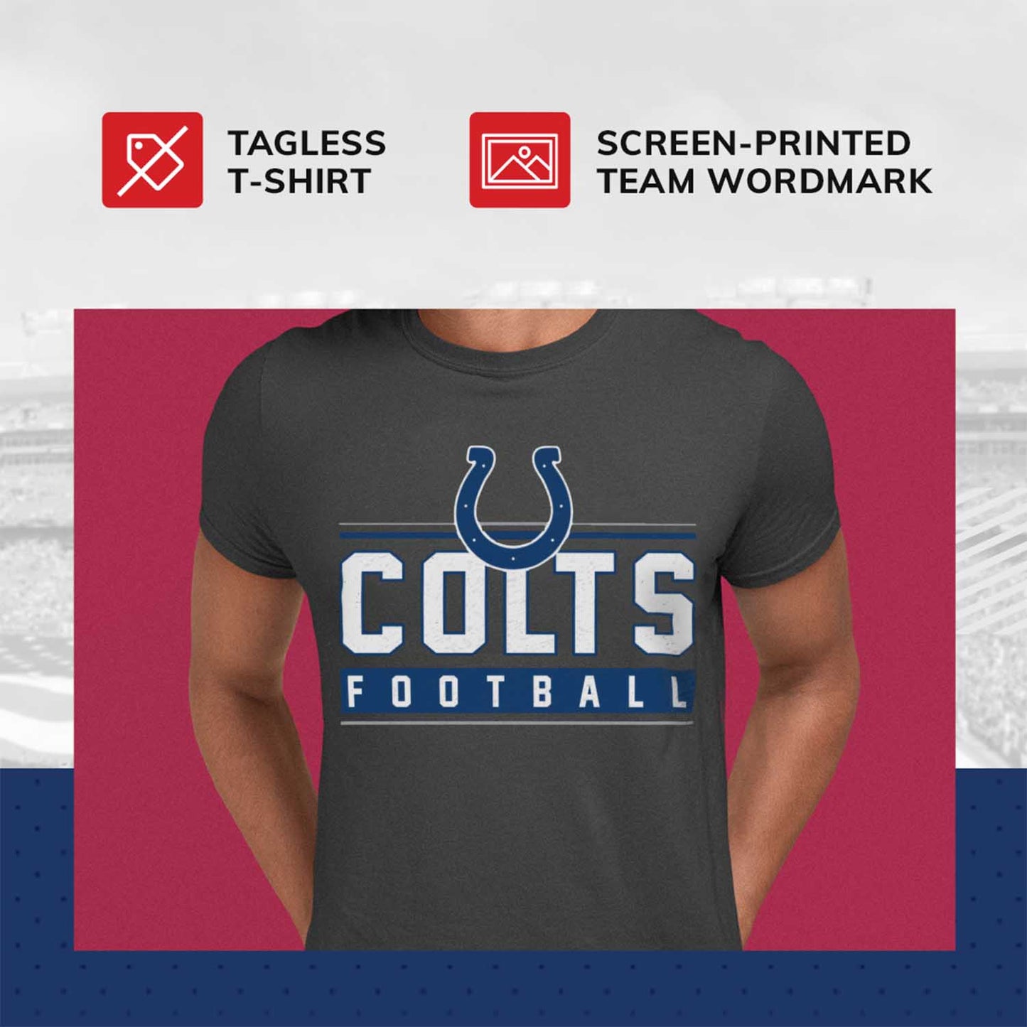 Indianapolis Colts NFL Adult MVP True Fan T-Shirt - Charcoal