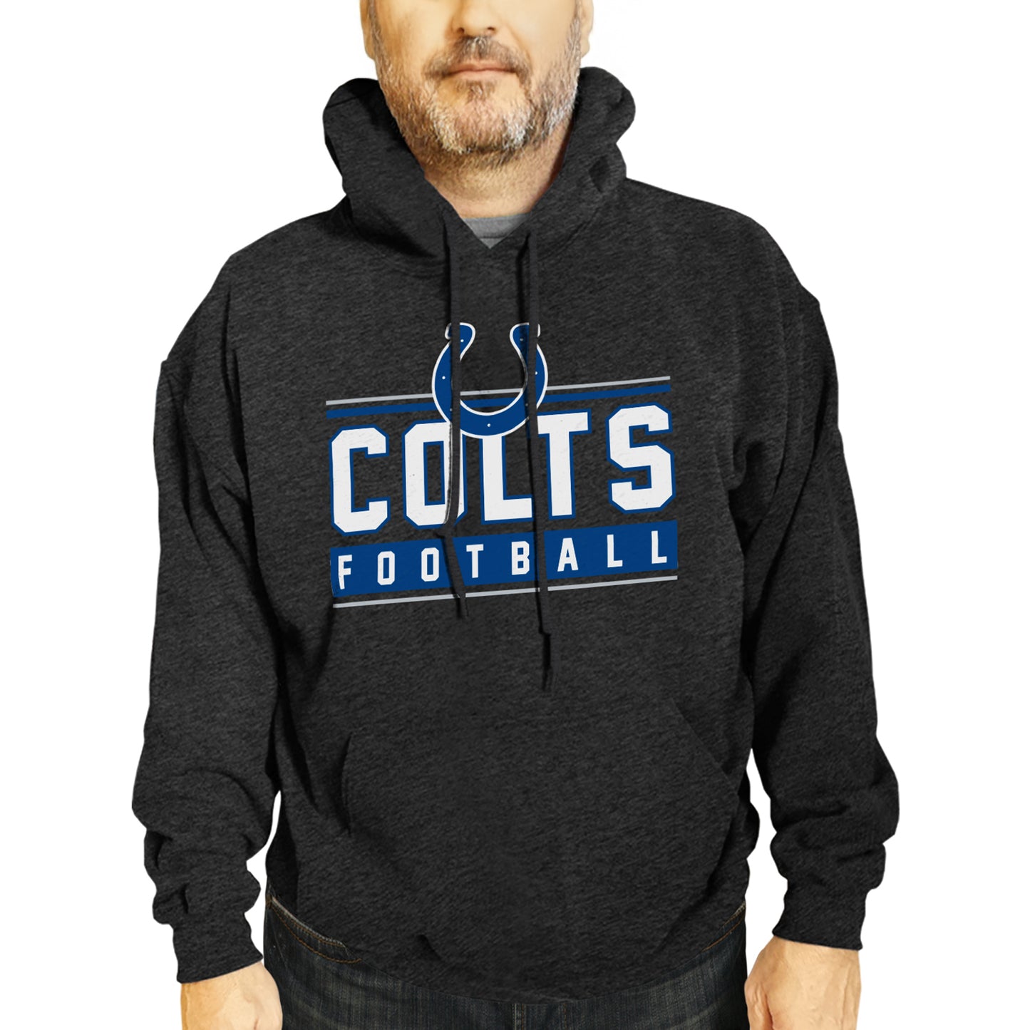 Indianapolis Colts NFL Adult True Fan Hooded Charcoal Sweatshirt - Charcoal