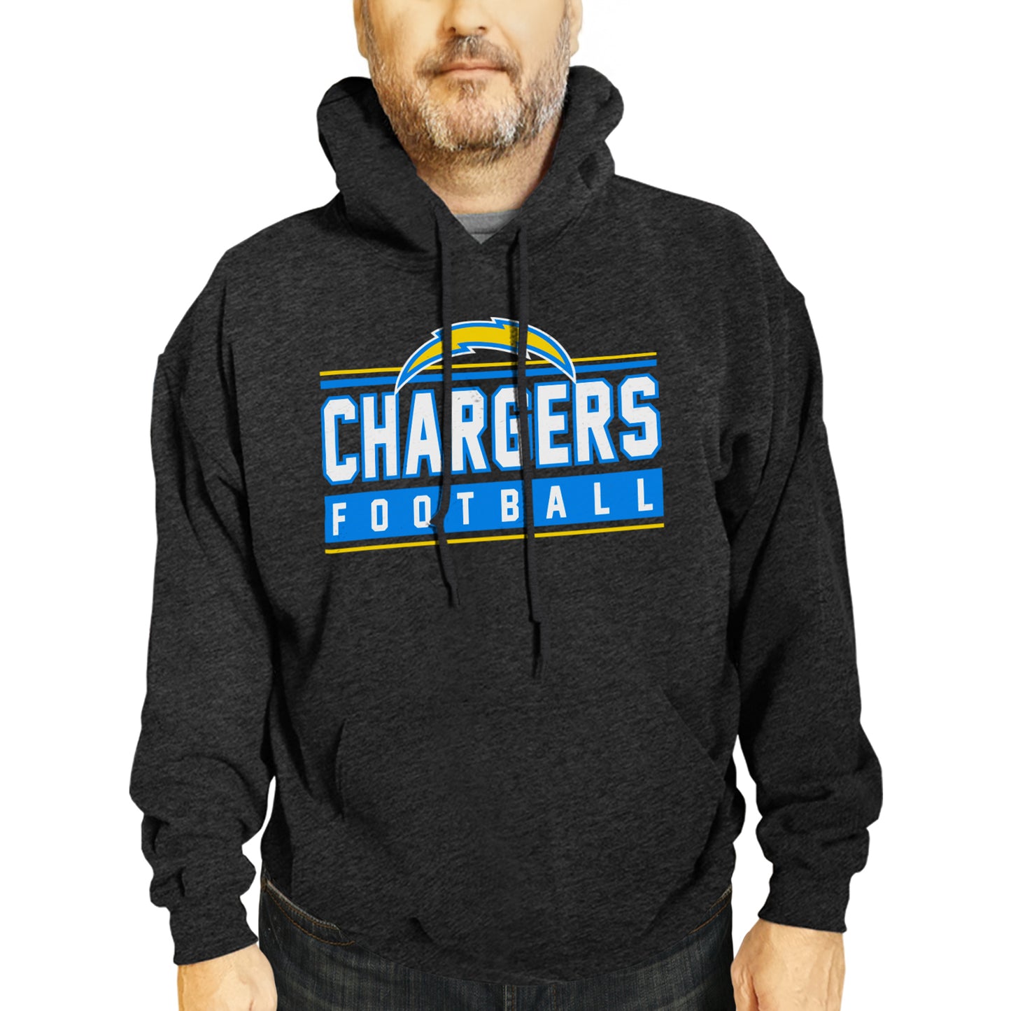 Los Angeles Chargers NFL Adult True Fan Hooded Charcoal Sweatshirt - Charcoal