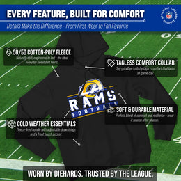 Los Angeles Rams NFL Adult True Fan Hooded Charcoal Sweatshirt - Charcoal