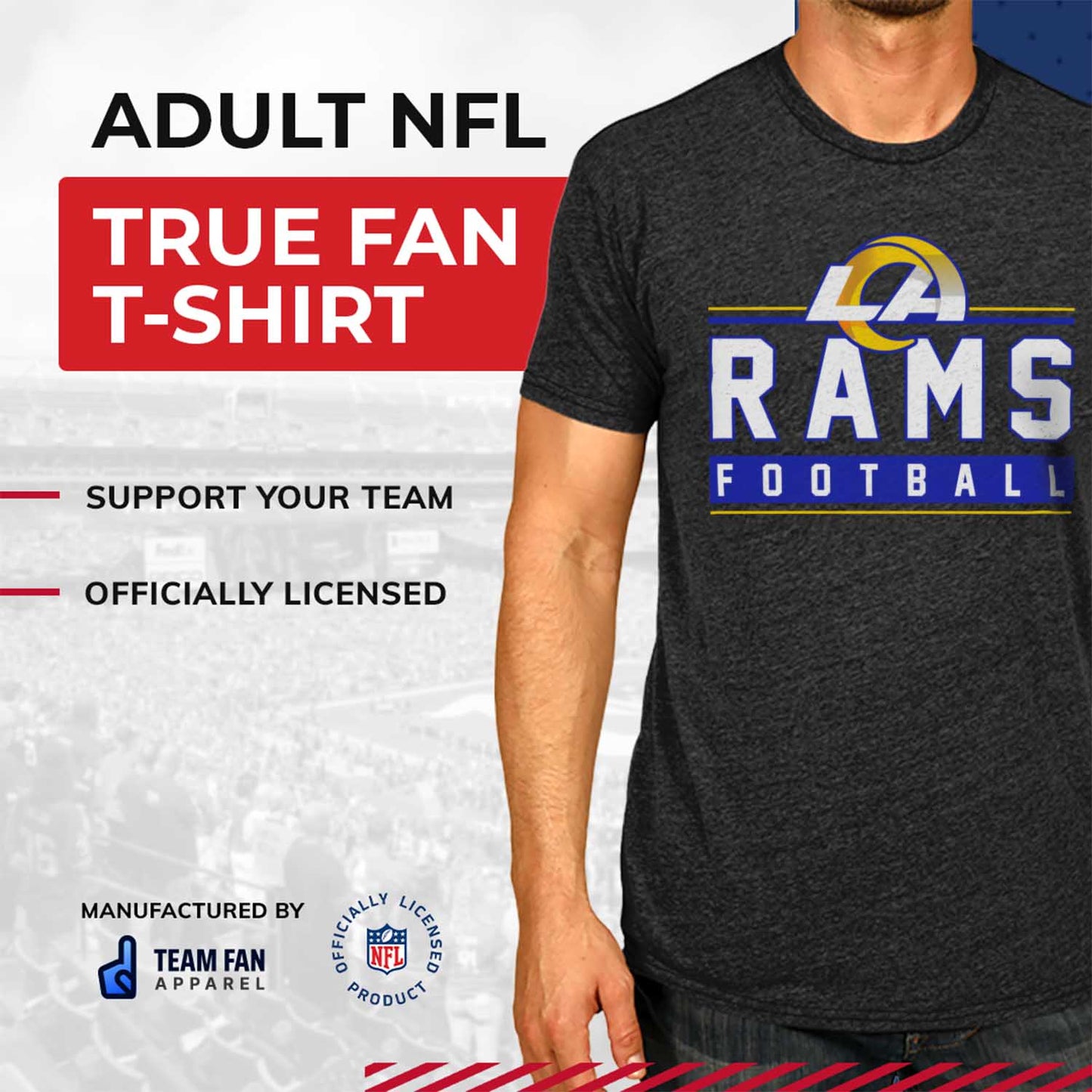 Los Angeles Rams NFL Adult MVP True Fan T-Shirt - Charcoal