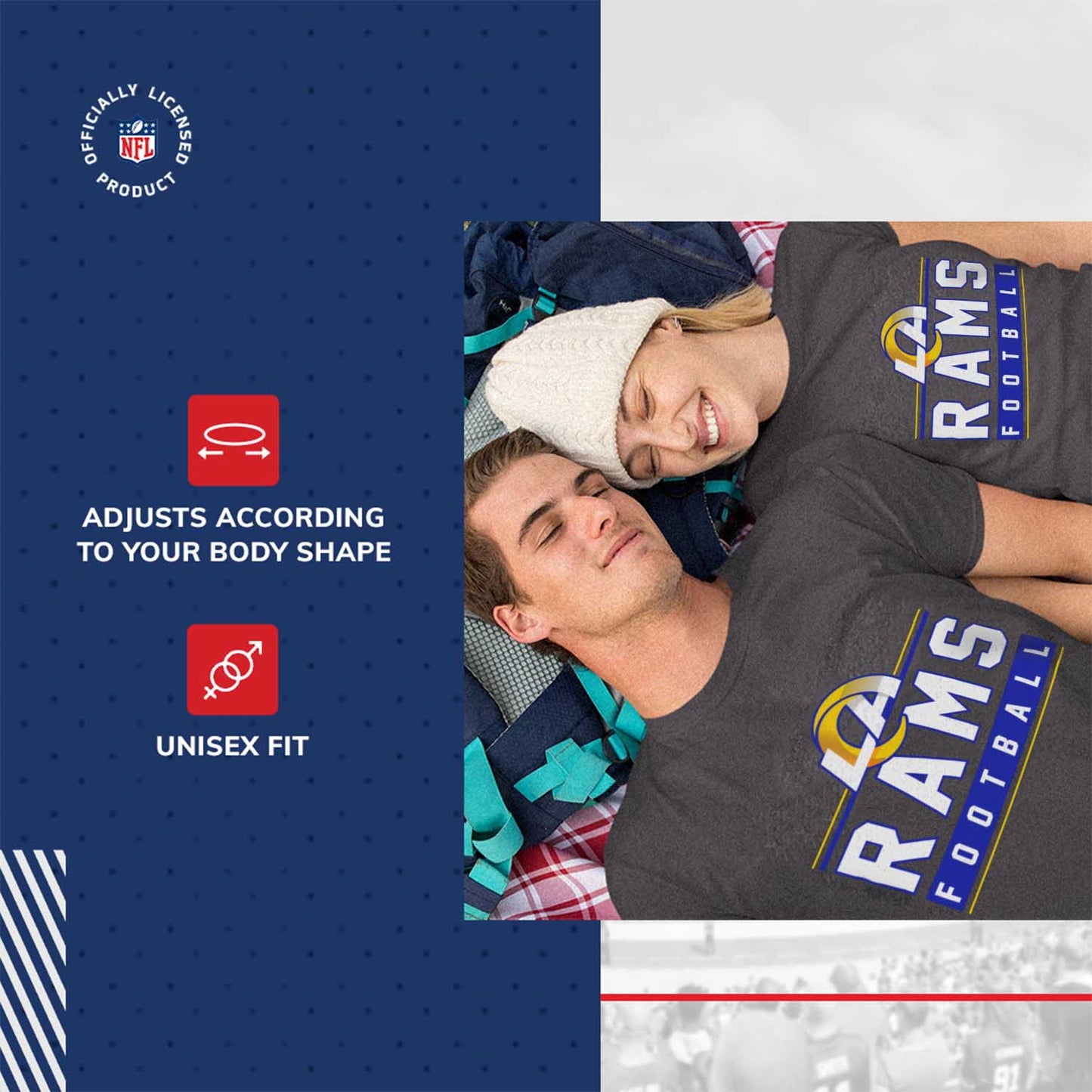 Los Angeles Rams NFL Adult MVP True Fan T-Shirt - Charcoal