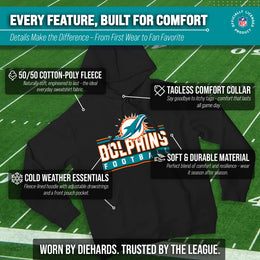 Miami Dolphins NFL Adult True Fan Hooded Charcoal Sweatshirt - Charcoal