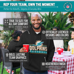 Miami Dolphins NFL Adult True Fan Hooded Charcoal Sweatshirt - Charcoal