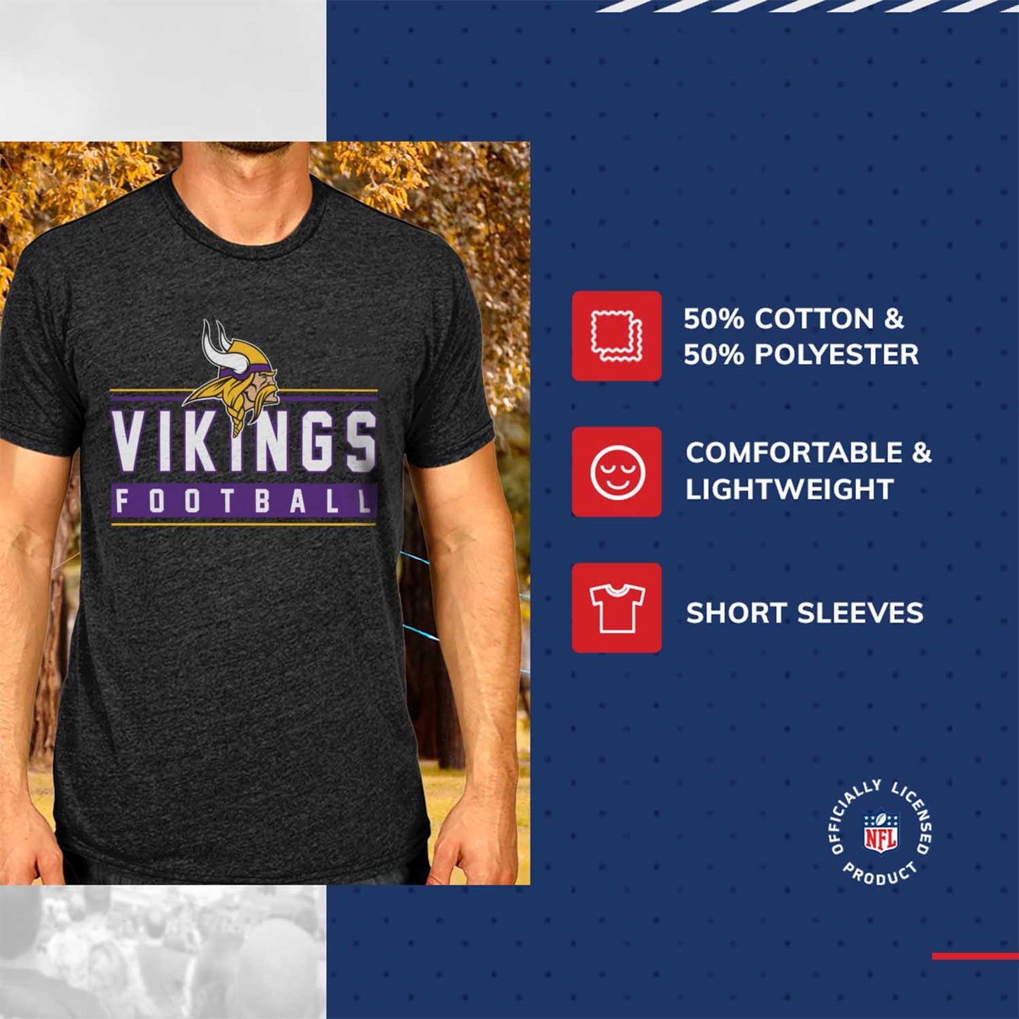 Minnesota Vikings NFL Adult MVP True Fan T-Shirt - Charcoal