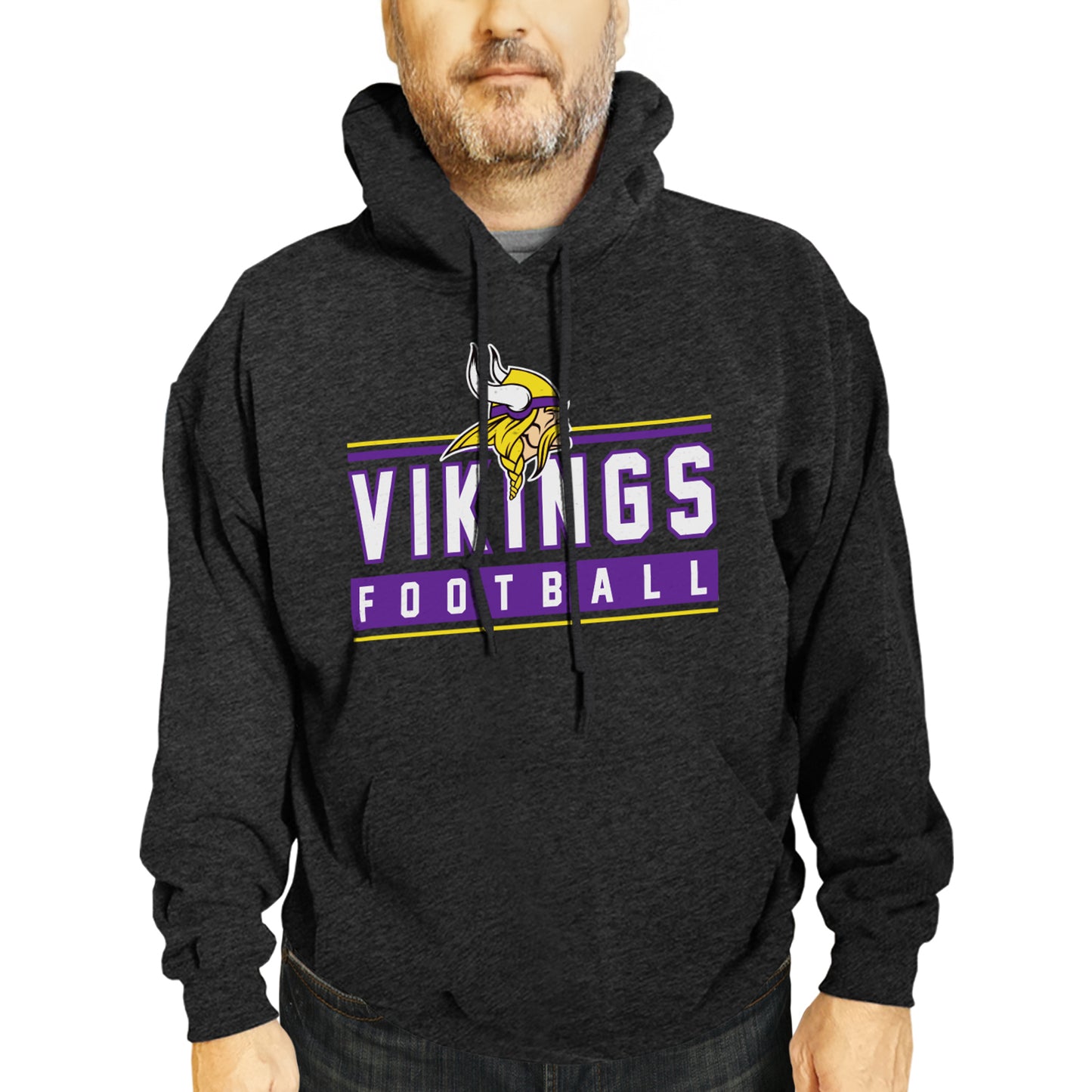 Minnesota Vikings NFL Adult True Fan Hooded Charcoal Sweatshirt - Charcoal