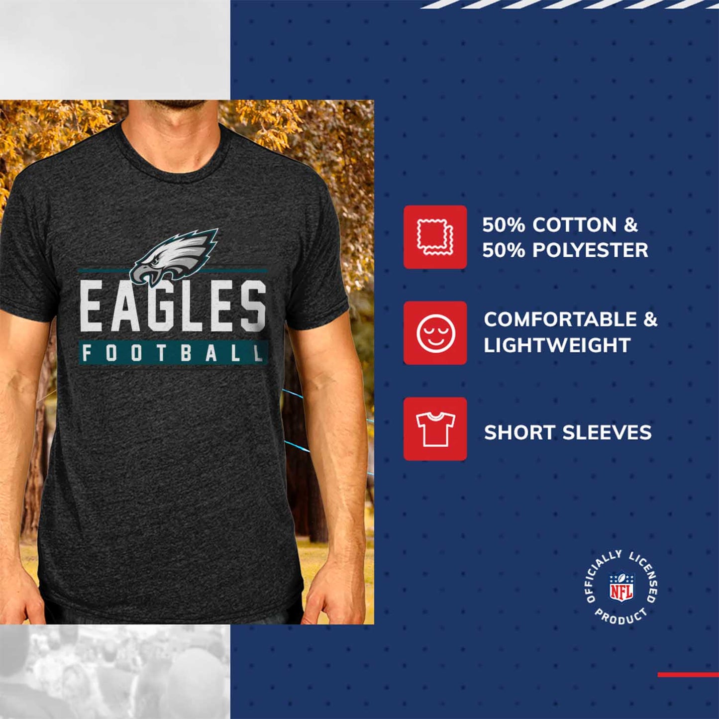 Philadelphia Eagles NFL Adult MVP True Fan T-Shirt - Charcoal
