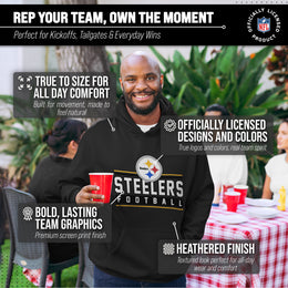 Pittsburgh Steelers NFL Adult True Fan Hooded Charcoal Sweatshirt - Charcoal