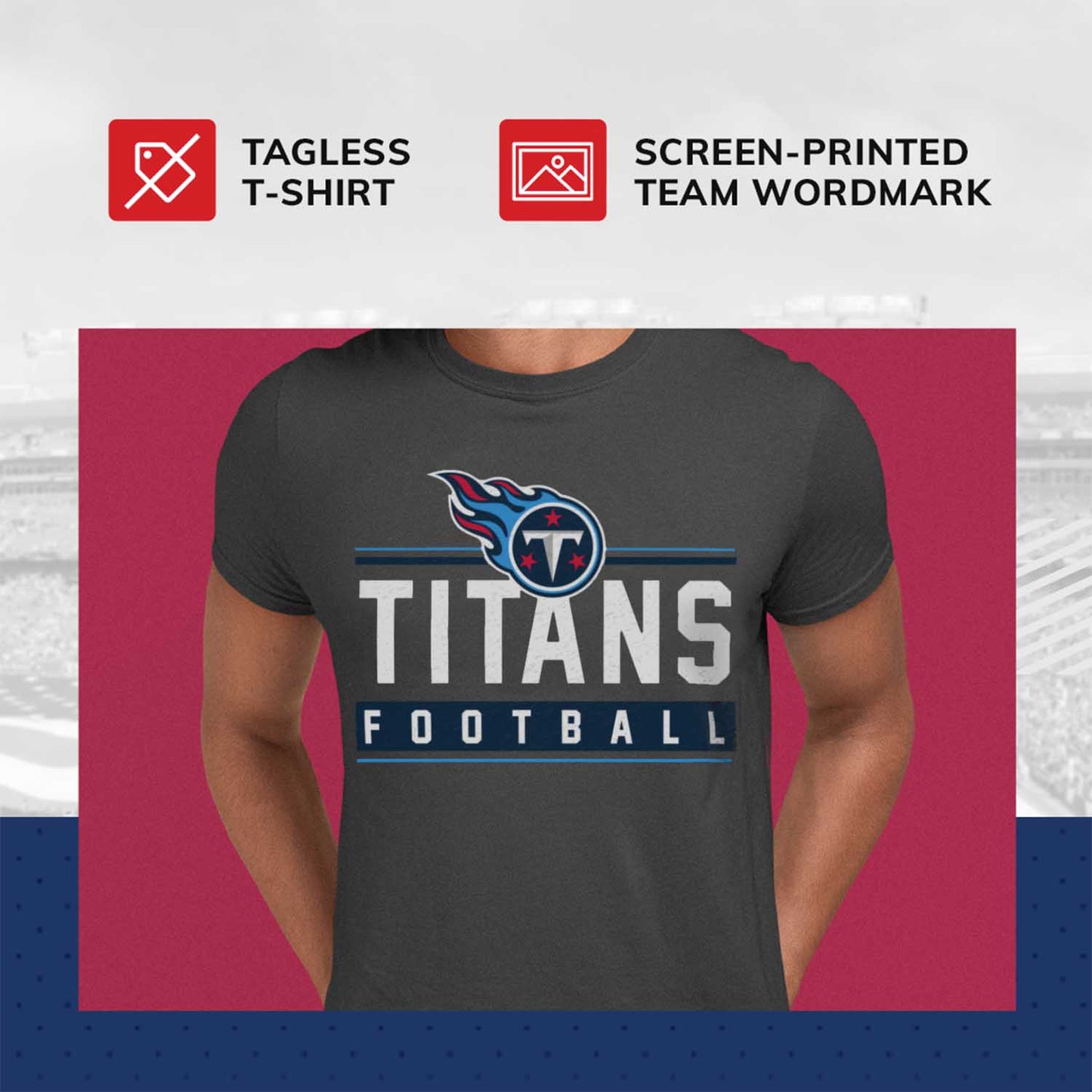 Tennessee Titans NFL Adult MVP True Fan T-Shirt - Charcoal