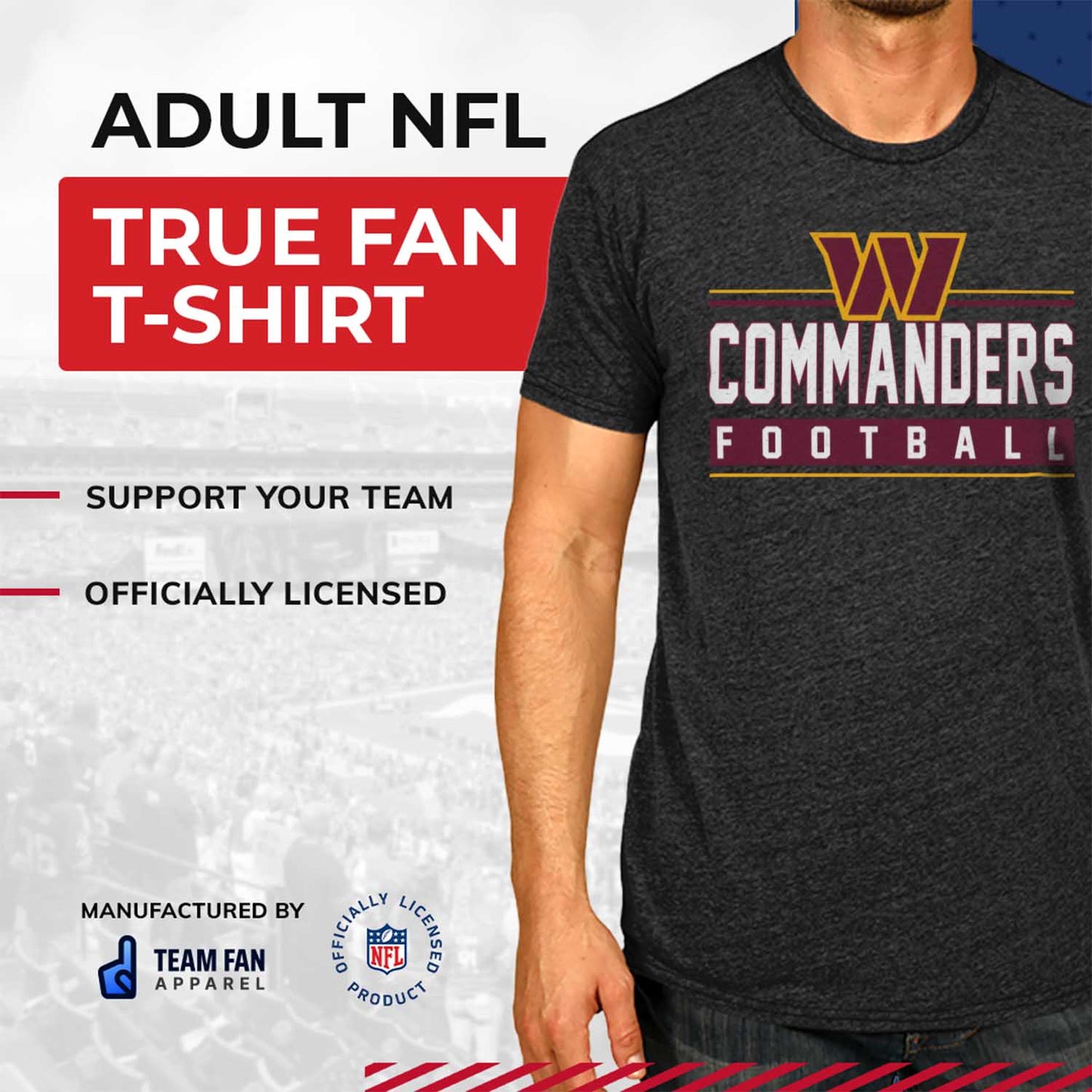 Washington Commanders NFL Adult MVP True Fan T-Shirt - Charcoal