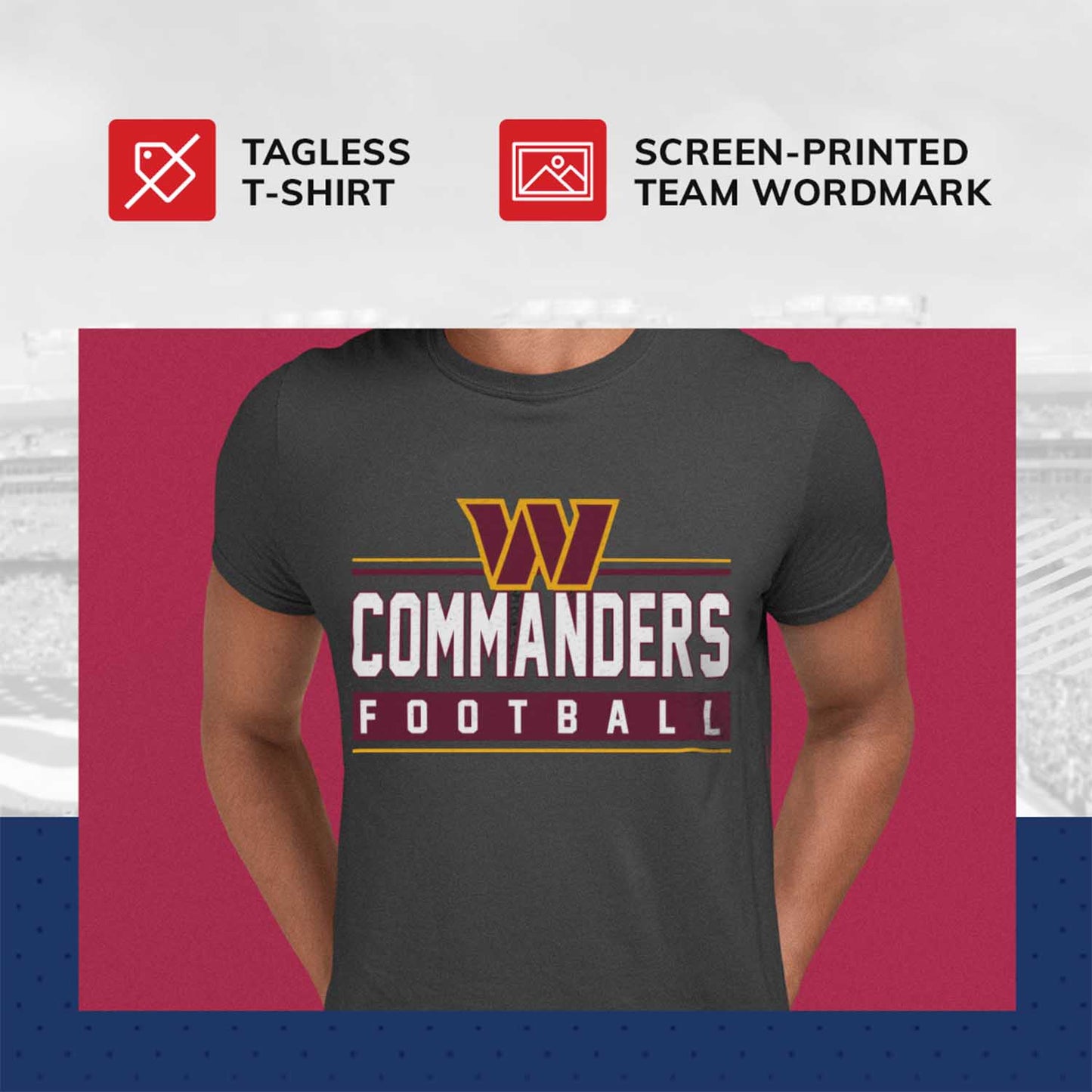 Washington Commanders NFL Adult MVP True Fan T-Shirt - Charcoal