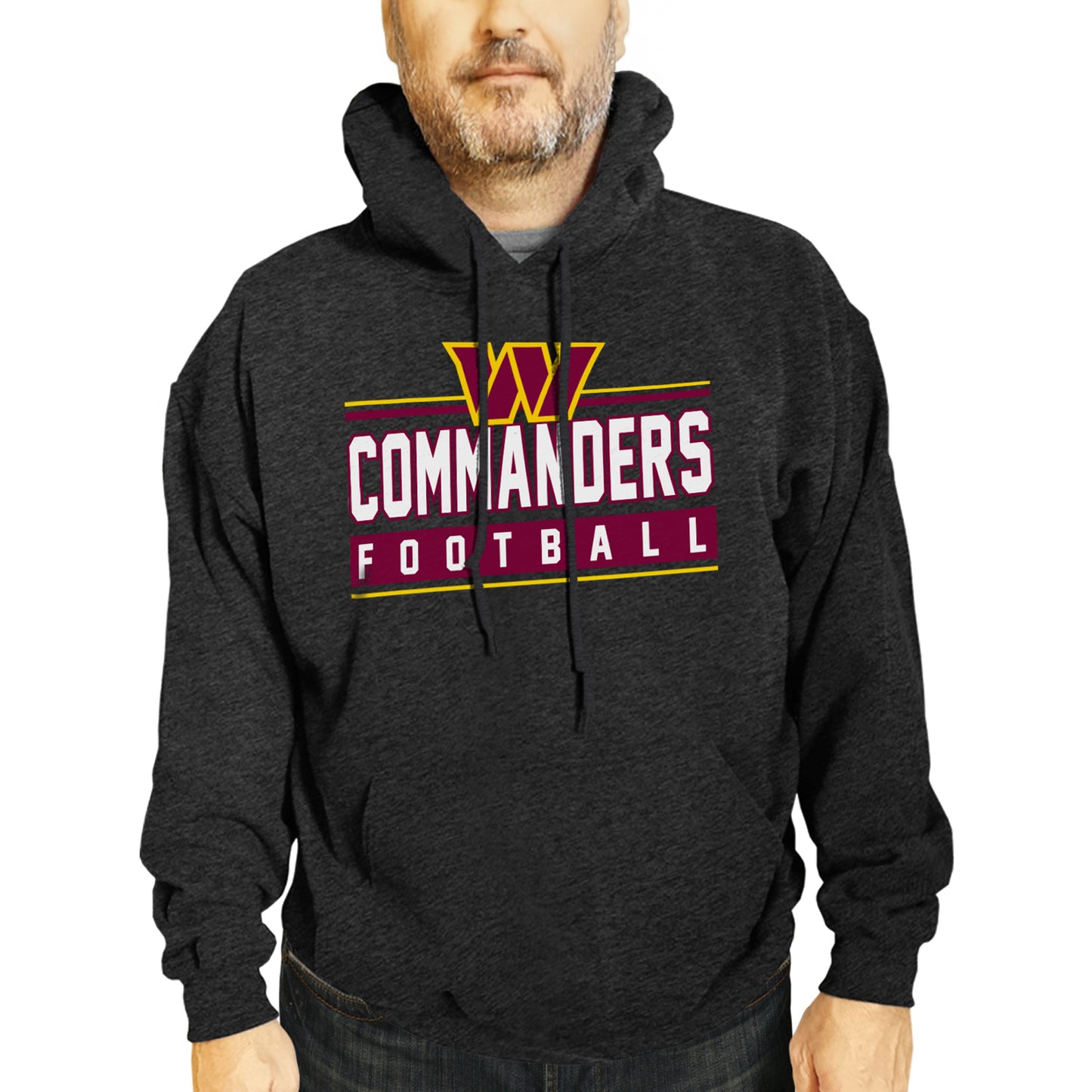 Washington Commanders NFL Adult True Fan Hooded Charcoal Sweatshirt - Charcoal