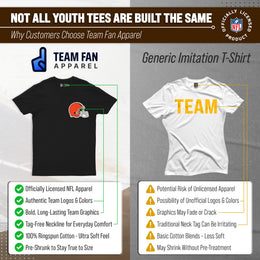 Cleveland Browns Team Fan Apparel NFL Youth Final Countdown Tee- Pro Football T-Shirt For Boys & Girls - Black