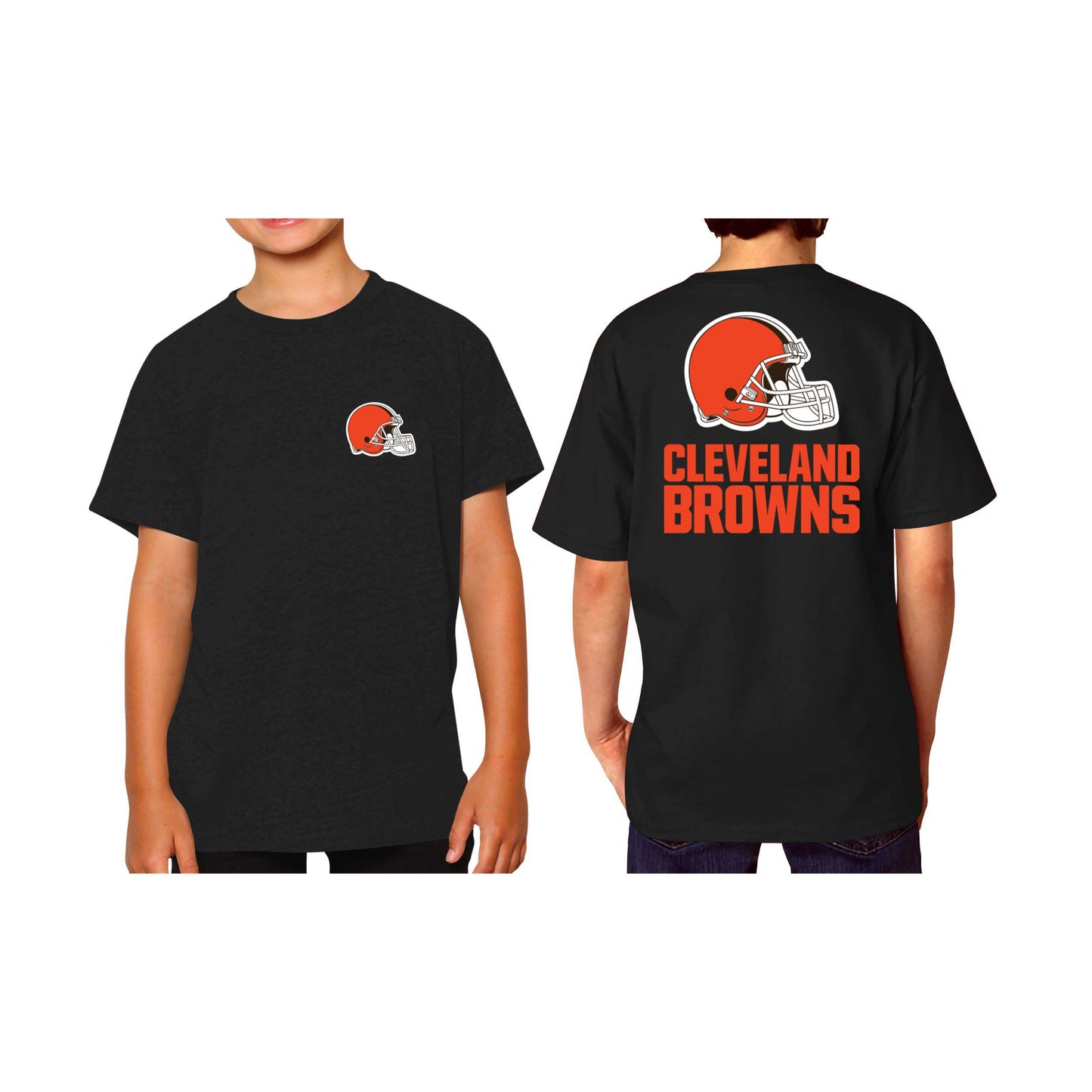 Cleveland Browns Team Fan Apparel NFL Youth Final Countdown Tee- Pro Football T-Shirt For Boys & Girls - Black