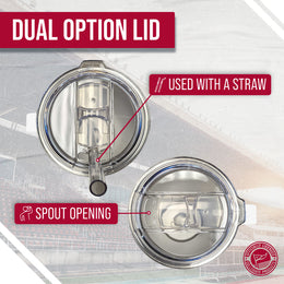 Alabama Crimson Tide NCAA Stainless Steel 20oz Roadie With Handle & Dual Option Lid With Straw - White