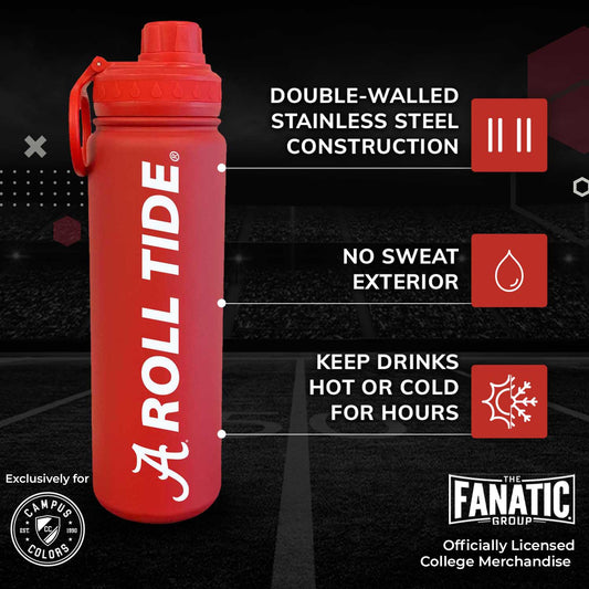 Alabama Crimson Tide  24 oz Insulated Stainless Steel Water Bottle - Crimson