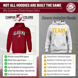 Alabama Crimson Tide NCAA Adult Tackle Twill Hooded Sweatshirt - Crimson