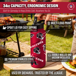 Atlanta Falcons NFL 34oz Quencher Stainless Steel Insulated Water Bottle - Red