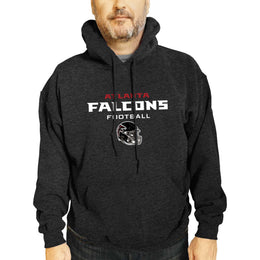 Atlanta Falcons Adult NFL Football Helmet Heather Hooded Sweatshirt  - Charcoal