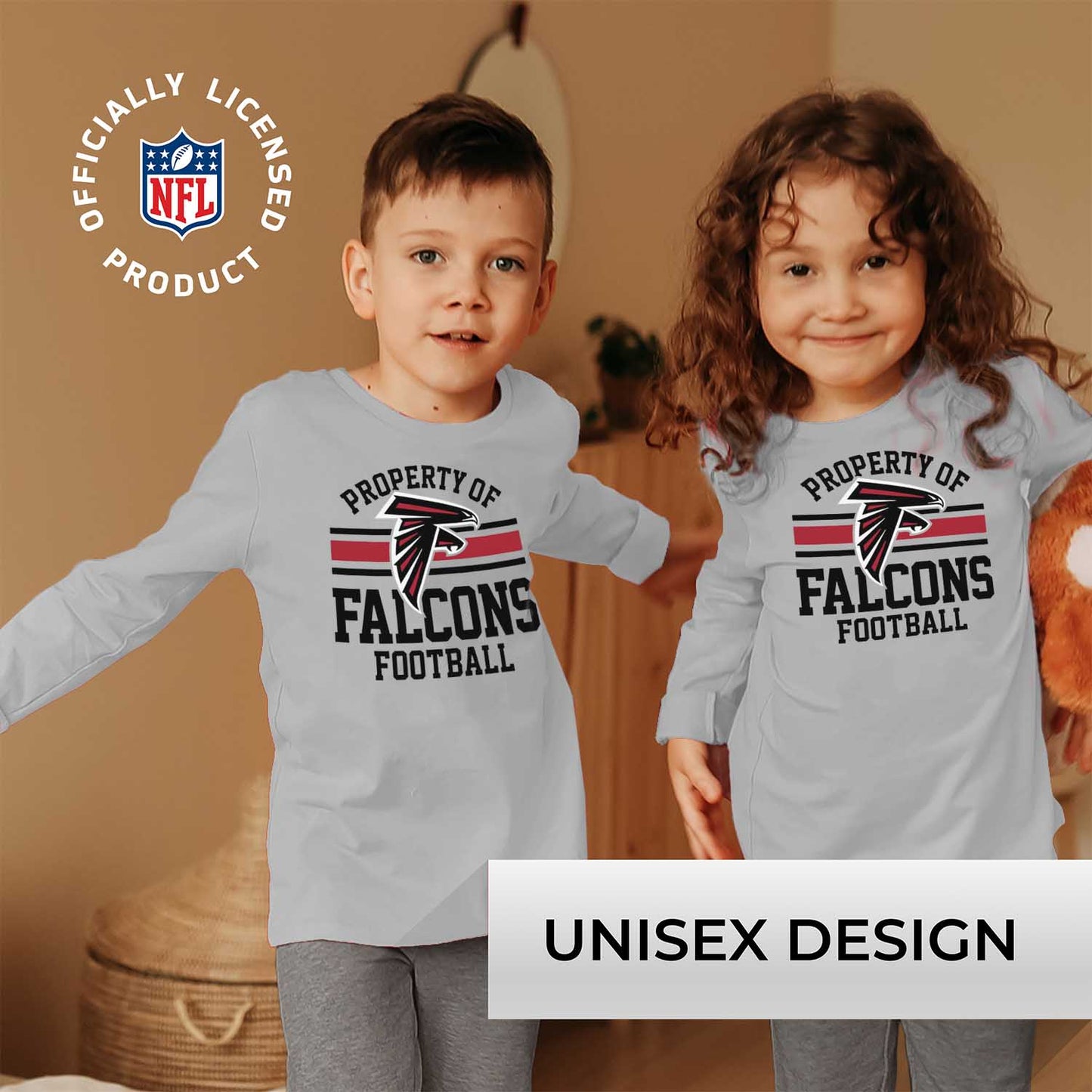 Atlanta Falcons NFL Youth Property Of Long Sleeve Lightweight T Shirt - Sport Gray