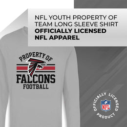 Atlanta Falcons NFL Youth Property Of Long Sleeve Lightweight T Shirt - Sport Gray