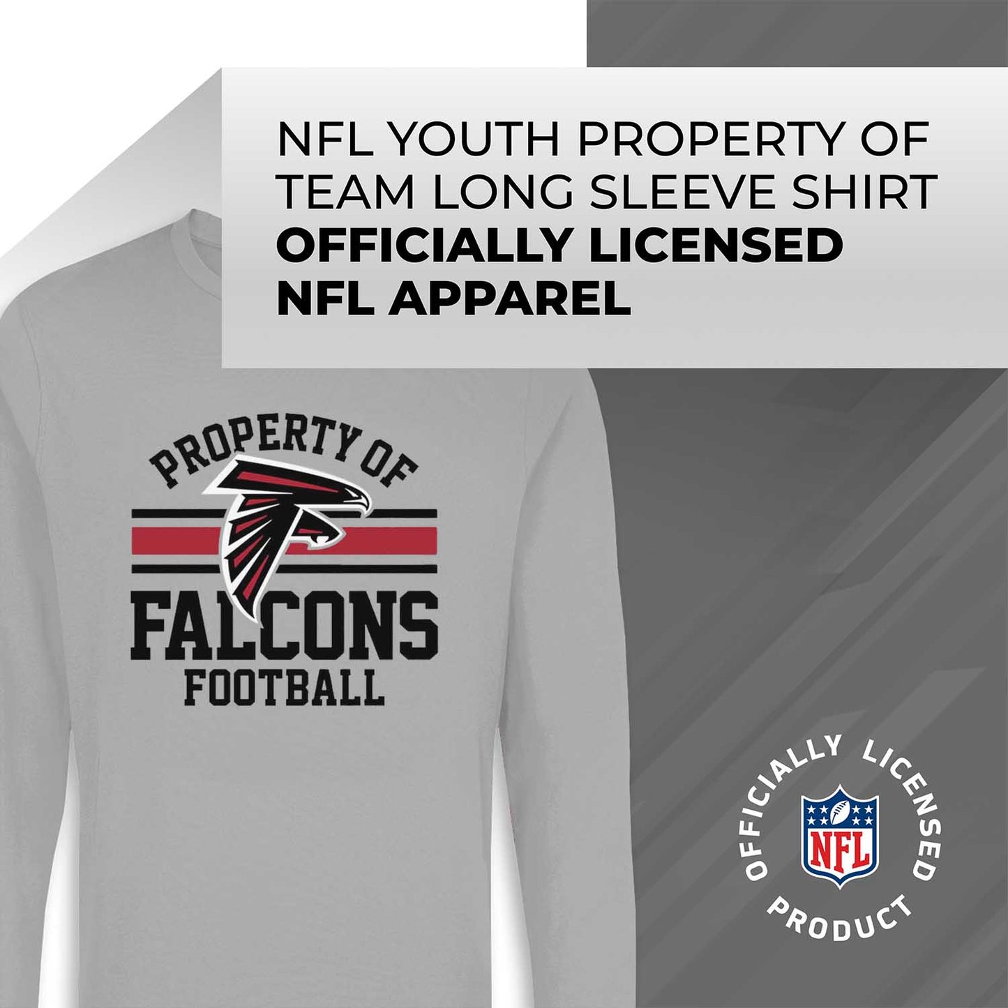 Atlanta Falcons NFL Youth Property Of Long Sleeve Lightweight T Shirt - Sport Gray