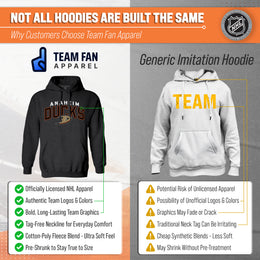 Anaheim Ducks NHL Adult Unisex Powerplay Hooded Sweatshirt - Black Heather