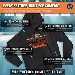 Anaheim Ducks NHL Adult Heather Charcoal True Fan Hooded Sweatshirt Unisex - Charcoal