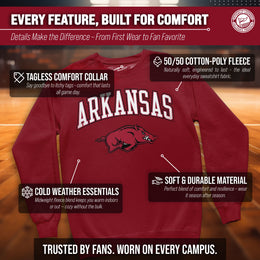 Arkansas Razorbacks Adult Arch & Logo Soft Style Gameday Crewneck Sweatshirt - Cardinal