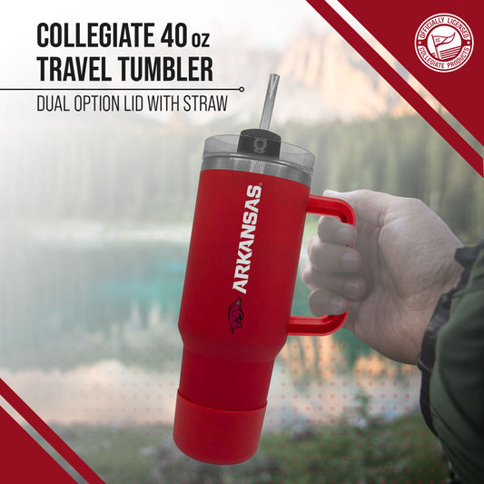 Arkansas Razorbacks College & University 40 oz Travel Tumbler With Handle - Cardinal