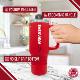 Arkansas Razorbacks College & University 40 oz Travel Tumbler With Handle - Cardinal
