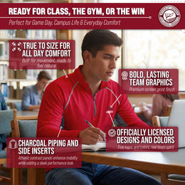 Arkansas Razorbacks Mens NCAA Campus Classic Long Sleeve 1/4 Zip Windshirt - Cardinal