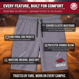Arkansas Razorbacks NCAA Men’s University Athletic Performance Shorts - Gray Heather