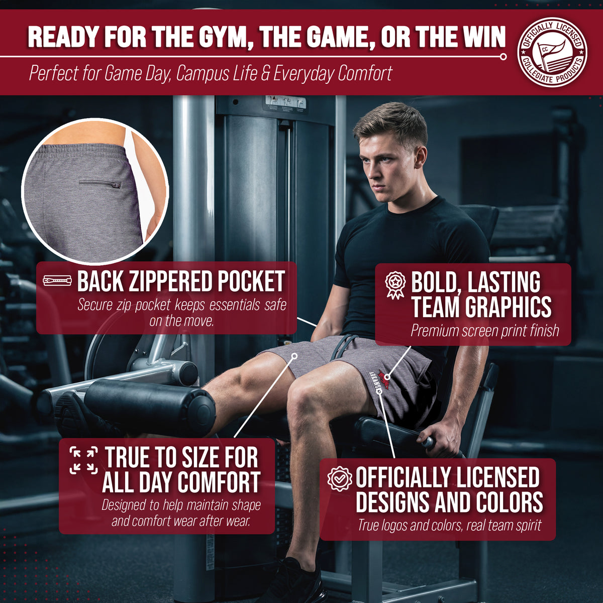 Arkansas Razorbacks NCAA Men’s University Athletic Performance Shorts - Gray Heather
