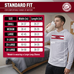 Arkansas Razorbacks NCAA Unisex Scholarship Cloud Jersey Performance Hooded Long Sleeve Tee - Gray Heather