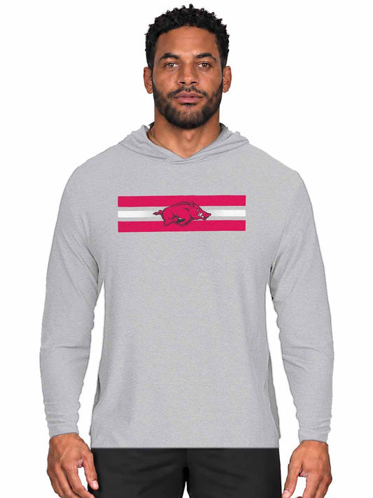 Arkansas Razorbacks  Scholarship Cloud Jersey Hoodie - Gray Heather