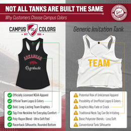Arkansas Razorbacks NCAA Womens Tag-Less Ultra Soft Tailgate Tank Top - Black Heather