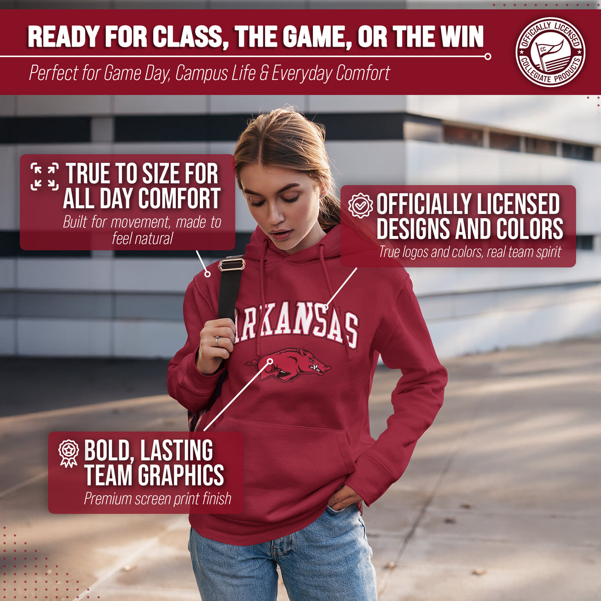 ARK Arch & Logo Gameday Hoodie - Cardinal