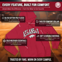 Arkansas Razorbacks NCAA Adult Tackle Twill Hooded Sweatshirt - Cardinal