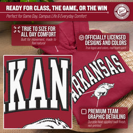 Arkansas Razorbacks NCAA Adult Tackle Twill Hooded Sweatshirt - Cardinal