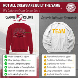 Arkansas Razorbacks NCAA Adult Unisex Overtime Classics Crewneck Fleece Sweatshirt - Cardinal