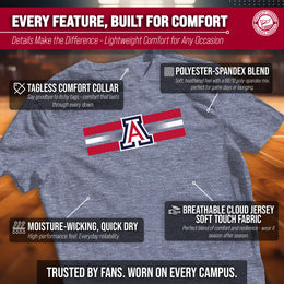 Arizona Wildcats Unisex NCAA Scholarship Cloud Jersey Athletic Short Sleeve Performance Tee - Navy Heather