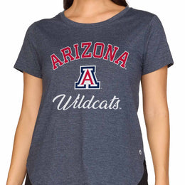 Arizona Wildcats NCAA Womens Tag-Less Ultra Soft Tailgate T-Shirt - Navy Heather
