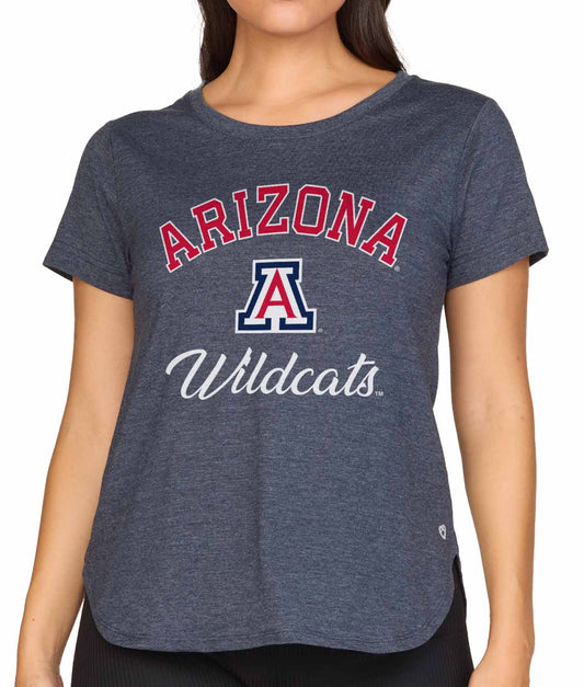 Arizona Wildcats NCAA Womens Tag-Less Ultra Soft Tailgate T-Shirt - Navy Heather
