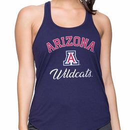Arizona Wildcats NCAA Womens Tag-Less Ultra Soft Tailgate Tank Top - Navy Heather