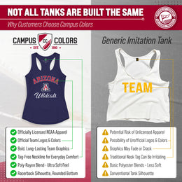 Arizona Wildcats NCAA Womens Tag-Less Ultra Soft Tailgate Tank Top - Navy Heather