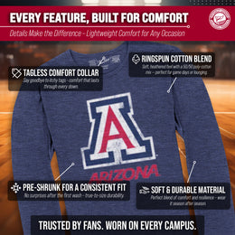 Arizona Wildcats NCAA MVP Adult Long-Sleeve Shirt - Navy